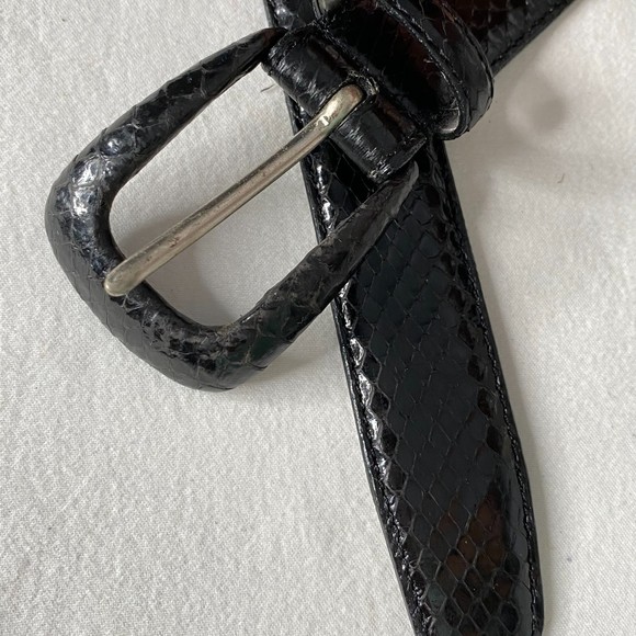 Liz Claiborne Womens Belt Size Medium Black Genuine Snake Skin - Picture 13 of 15